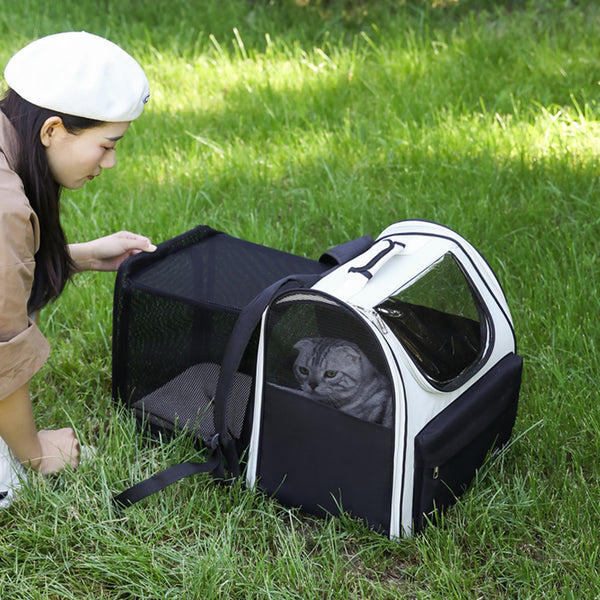 Pet Carrier Backpack, Expandable with Breathable Mesh for Small Dogs Cats  Up to 18 Lbs