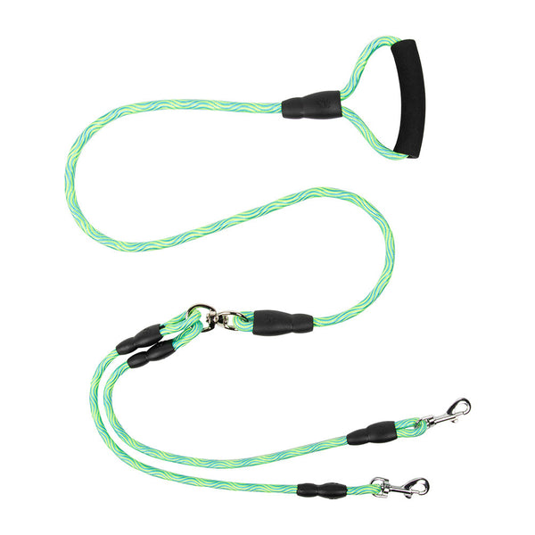 Double Dog Leash 1.3M, No Tangle Dual Leash Comfortable Padded Handles for 2 Dogs