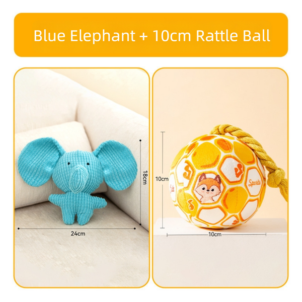 2-Pack Stuffed Plush Dog Toys, Interactive Chew Animal Toys