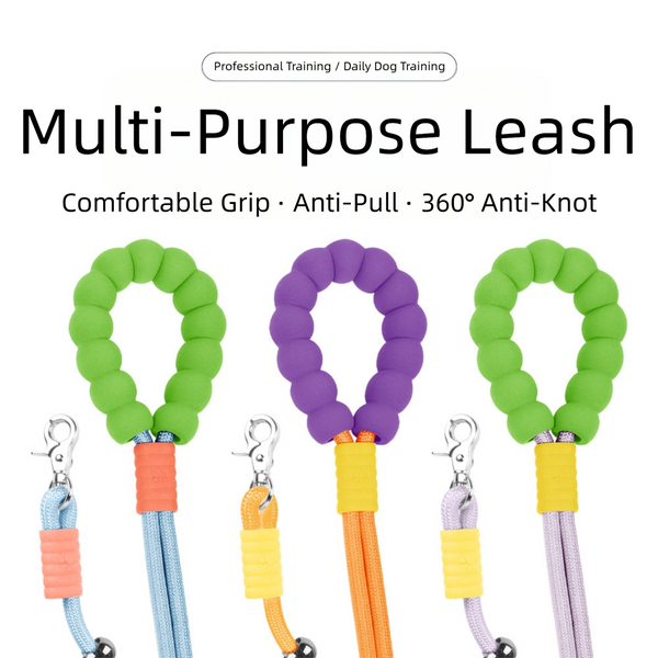 Rainbow Strong Pet Dog Leash 1.5M with Soft Padded Handle，Rotating Metal Buckle Without Tangles