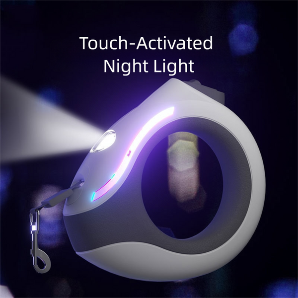 360° Tangle-Free Hands-Free Retractable Dog Leash With light ，3 M Strong Nylon Tape