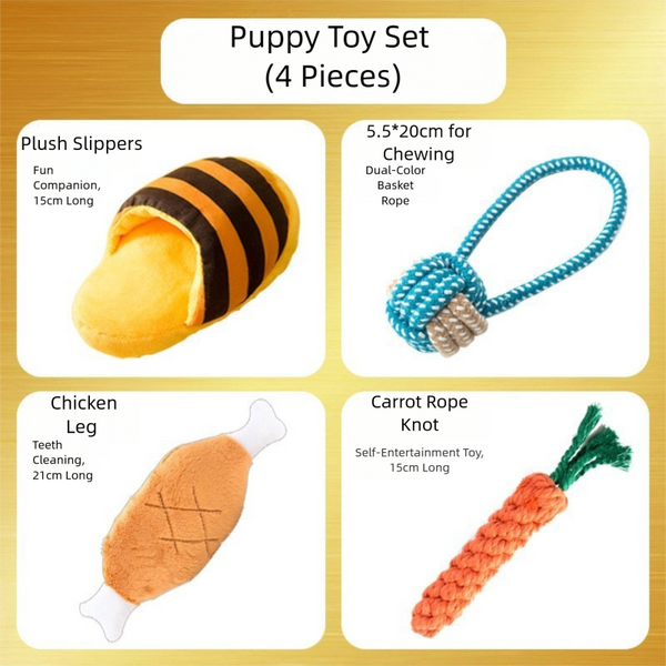 Puppy Toys 4 Pack, Small Dog Chew Toys with Rope Toys